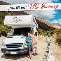 RV 상태 스티커 미국 여행지도 | 50개 모터 홈 여행 트레일러용, 한개옵션0