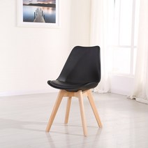 루아체어 에펠의자 인테리어 카페 식탁 업소용 사무용 화장대 1인용 체어 원목 고급형, 블랙