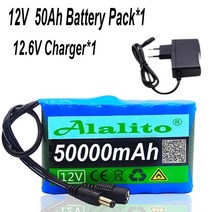 카메라 신제품 휴대용 슈퍼 12V 50000mah 배터리 충전식 리튬 이온 팩 용량 DC 12.6v 30Ah CCTV 캠 모니터 충전기, 02 파란