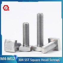 볼트너트 공구 와샤 와셔 직각 렌치 스테인리스 스틸 사각 헤드 나사 볼트 A2-70 M4 M5 M6 M8 M10 M12 304, M12(1Pcs), 35mm