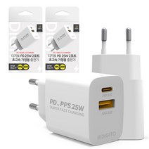 디지토 C타입 고속 급속충전기 PD PPS 멀티충전기 핸드폰 휴대폰 아이폰 12 13 14 pro max mini 갤럭시 s22 플러스 울트라 초고속 25W충전기 어댑터 선X, 2개 (개당가격 11,662원)