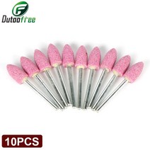 연마재 장착 스톤 드레멜 액세서리 그라인딩 휠 헤드 로터리 도구 총알 모양 핑크 10PCs/로트, 한개옵션0