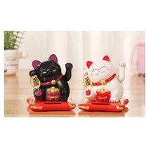 장식인형 복고양이 마네키네코 인테리어소품 액세서리, 대-화이트