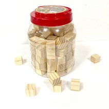 쌓기나무블럭 (원목) 2.5cm 100개입 나무놀이 쌓기놀이 나무블럭 나무블록 수학교구 모형, 석광 쌓기나무 (2.5cm/1통)_원목