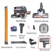 무선 핸드 헬드 진공 청소기 10kPa 150W 강력한 듀얼 모터 LED 전기 스위퍼 홈 자동차 진드기 제거 먼지 청소기, 사우디 아라비아, mite removal brush, 미국