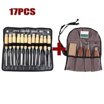우드카빙키트 나무 조각 칼 끌 목공 커터 손 도구 세트 필링 목각 스푼, 17PCS