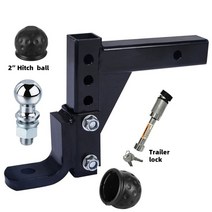견인볼 마운트자아 트레일러 용 조절식 레벨 트레일러 드롭 히치 볼 토우 수신기 39, 2 볼 잠금 장치