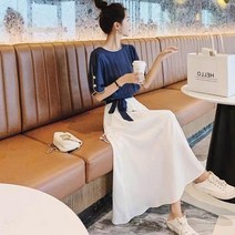 프렌치 레이어드 바스락 빅사이즈 린넨 스커트 원피스 시원한 쿨 복고풍 데일리 꾸안꾸 코디