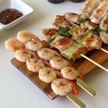 집에서먹자 허브갈릭새우꼬치 250g(50g x 5개/냉동) 캠핑음식 꼬치구이 새우꼬치, 허브갈릭새우꼬치 250g(50gx5개)