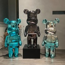 베어브릭 피규어 대형 아트토이 1000% 저금통 50cm, 50cm  블랙스틸베어 + 블랙베이스
