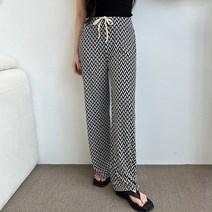봄 밴딩 패턴 와이드팬츠 데일리 트레이닝바지 편한 고무줄바지 해외