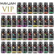 MAYJAM 아로마 디퓨저 가습기 에센셜 오일 마사지 양초 비누 향수 공기 청정기 37 병, 1.10ml  37pcs Essential Oils