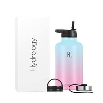 Hydrology 물병 - 510g(18 온스) 623g(22 907g(32 1133g(40 1814g(64 온스) 3개의 뚜껑 달린 진공 단열 스테인리스 스틸 와이드 마우스 하, Rainbow Magic