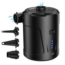 5000mAh 휴대용 자동차 공기 압축기 USB 빠른 쿠션 수영 링 풍선 소파 무선 전기 충전 펌프, Black, 배터리 전원