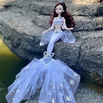 인어 공주 구체 관절 인형 여자 걸 키덜트 피규어 소품 장식 프린세스 반짝이는 마론, K