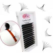 럭키 래쉬 1second auto blooming fan eyelash extension korea pbt volume easy fans lashes false mink 개별 속눈, d, 0.07mm, 10mm