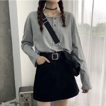 DFMEI 홍콩 앤티크 반팔 티셔츠 여조 ins 춘추신상 한국판 루즈핏 스퀘어넥 레깅스