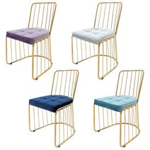 체어아울렛 CDW 하프골드체어 벨벳 패브릭 디자인 철제 카페 식탁 식당 테이블 의자, 퍼플