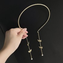 나비 스트링 머리띠 헤어 스타일링 포인트 실버골드