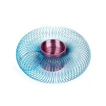 금속 무지개 원 재미있는 클래식 웨이브 스프링 서클 어린이용 48x58mm 과학 장난감 선물 멀티 컬러, 03 48x58mm blue