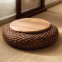 일본 감성 카페 라탄 좌식 쿠션 다도 명상 낮은 의자, 다크[높이 10cm]_직경 40cm