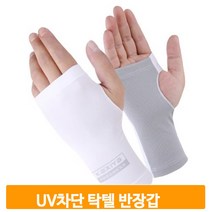 UV차단 탁텔 반장갑 피부 손등 보호 스포츠 기능성 냉감 경량 글러브, 그레이_남성용 왼손