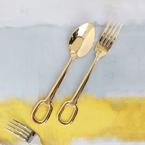 코지테이블 골드링 실버링 고리 양식기 커트러리 디저트 2종세트 (디저트스푼 + 디저트포크), 실버