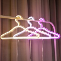 LED 네온 라이트옷걸이 매장용 디피용 행사용 특이한 옷걸이 행어, 핑크