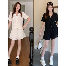여성 여름 캐주얼 상하세트 반팔반바지 투피스 빅사이즈