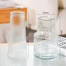 인테리어 도자기 이케바나화병 미니꽃병 유리화병, 18. 세로줄 미디엄 사이즈 극냉(투명), 01. 크다