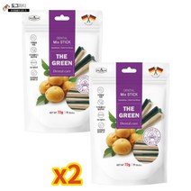 더그린 강아지 덴탈케어 입냄새제거 양치껌 그린 믹스 스틱껌, 2팩, 믹스스틱 9P (72g)