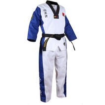 블랙 태권도 유니폼 도복 Wtf 코튼 세트 의류 성인 키즈 남성 여성 TKD 벨트 가라테 정장