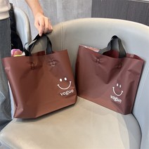 PE 비닐 투명 미니 옷가게 의류 루프 쇼핑백 손잡이 봉투 도매 10장, 직사각/초코릿보그/1호(30x20x8cm) 10장