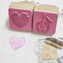 GVP 나무 스탬프 세트 핑크 디자인스탬프 예쁜도장 이쁜도장