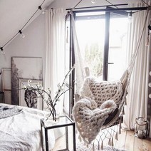 그네의자 발리 스윙 포토존 회전 원목 라탄 흔들 의자 실내 야외 정원 행잉 의자 북유럽 공간 절약형 튼, 한개옵션0