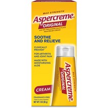 [미국]Aspercreme 관절염 관절 및 근육통을 위한 최대 강도 통증 완화 크림(무료배송), 1개