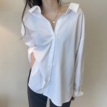 구김적은 뒷트임 루즈핏 오프숄더 블라우스 셔츠 남방