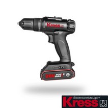 크레스 KRESS 20V KU210 전동 충전 드릴 핸드 드라이버 2.0ah 리튬 배터리 2개 추가 2단 강력 토크, 베어툴-본체1개 (배터리/충전기 없음)