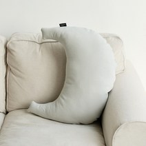 LINU 리누 뉴문쿠션 옥스포드 반달쿠션, 라이트그레이