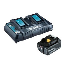 마끼다 18V 2구 급속 충전기 DC18RD + 5.0Ah 배터리 BL1850B 세트, 1세트