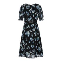 베스띠벨리 22S/S 벨트 쉬폰 플라워 롱 원피스 BEO2520BKP