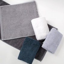 보카시 자수 타올 80x40cm 면 죽사 뱀부얀 230g 국산 수건 답례품, 진회색