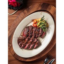 스테이크 접시 유럽식 블랙스톤 타원형 파스타그릇, TSD 화이트-16인치 세라믹+타원형 플레이트