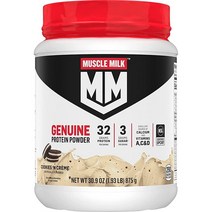 Muscle Milk 프로틴 파우더 초콜릿 4.94 파운드 32회분, 바닐라 크림, 1.93파운드(1팩)