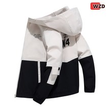 WZD 2022 아우터남춘추트렌드루즈핏캐주얼후드점퍼한국판미나토패치프린트상의