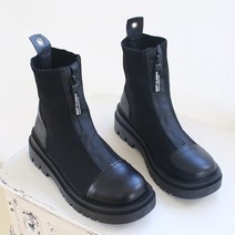 발편한 여성 고급 스판 둥근코 니트 삭스 앵클 부츠