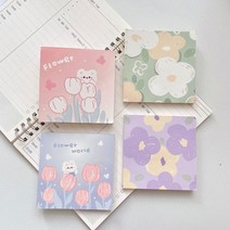 세아 떡메모지 8종 세트 노트패드 메모지 믹스 사무 필기 공부 디자인 다꾸, 토끼꽃세트