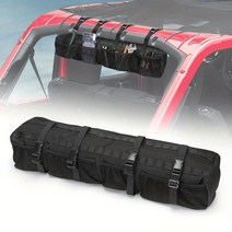 자동차 그물망 수납함 거치함 뒷좌석 컵홀더 UTV 롤 바 보관함 정리 가방 Polaris Ranger RZR Honda Pioneer Talon(가장 풀 사이즈 UTV) 1955-, 블랙