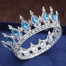 크리스탈 빈티지 로얄 퀸 킹 왕관과 크라운 남성여성 미인 대회 파티 Diadem 머리 장식 웨딩 헤어 쥬얼리 액세서리