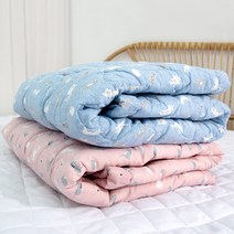 신생아 아기 블랭킷 낮잠이불 / 워싱 순면 60수 아사 100% 배덮개이불, 냥냥이_베이비블루